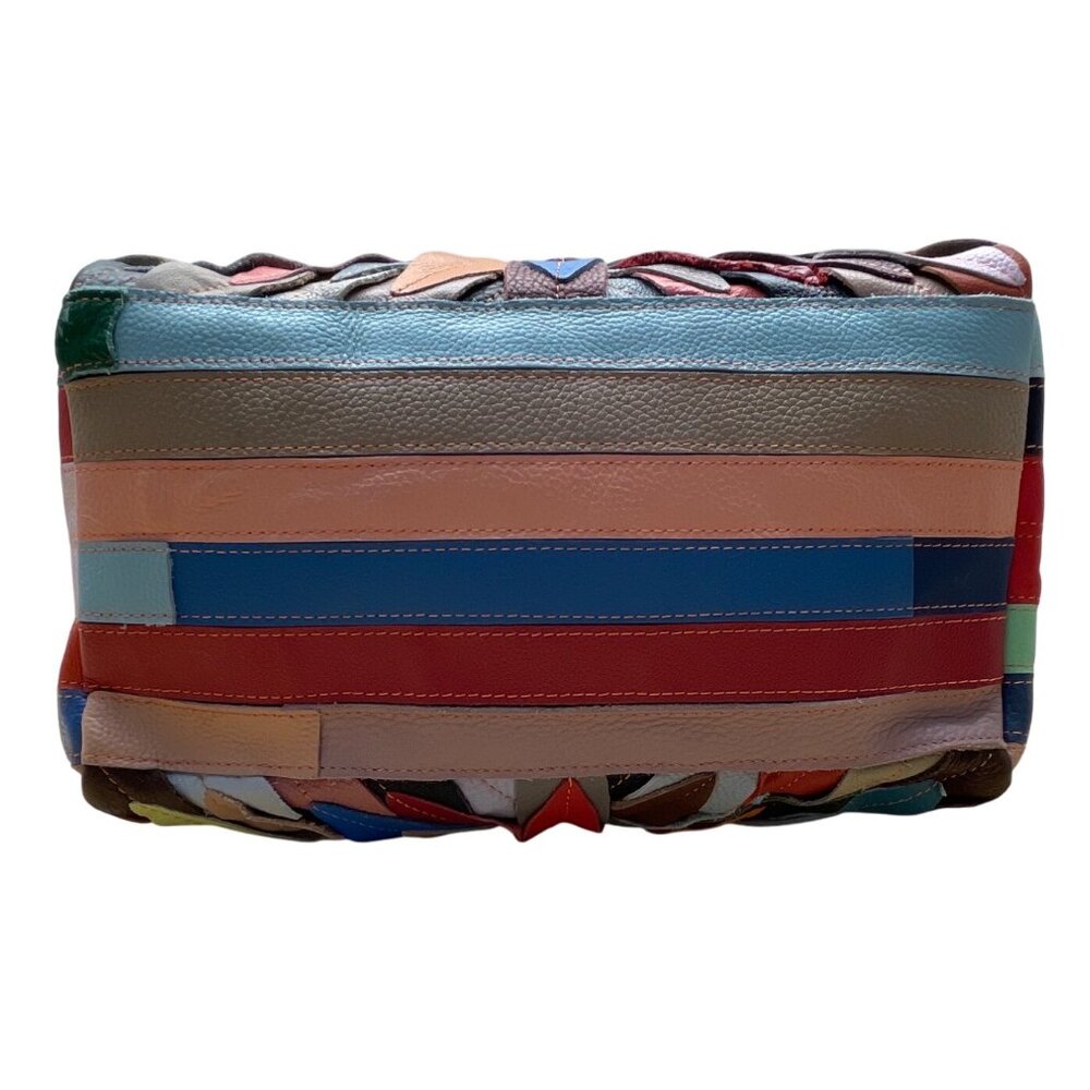 Handcrafted Multicolored Leather Patchwork With D… - image 6
